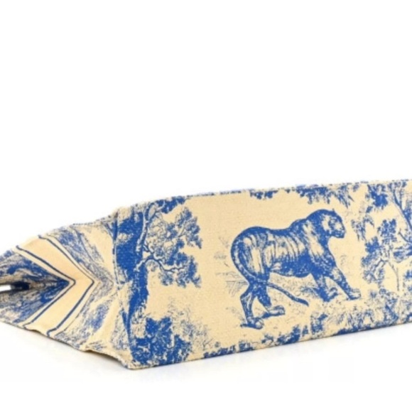 CHRISTIAN DIOR br Straw Dioriviera Tote Blue new - Picture 4 of 8